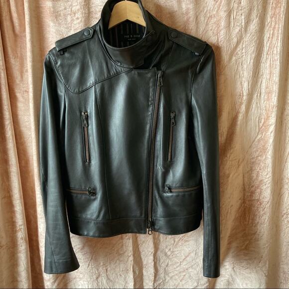 Rag and Bone Leather Jacket EUC - Picture 1 of 15
